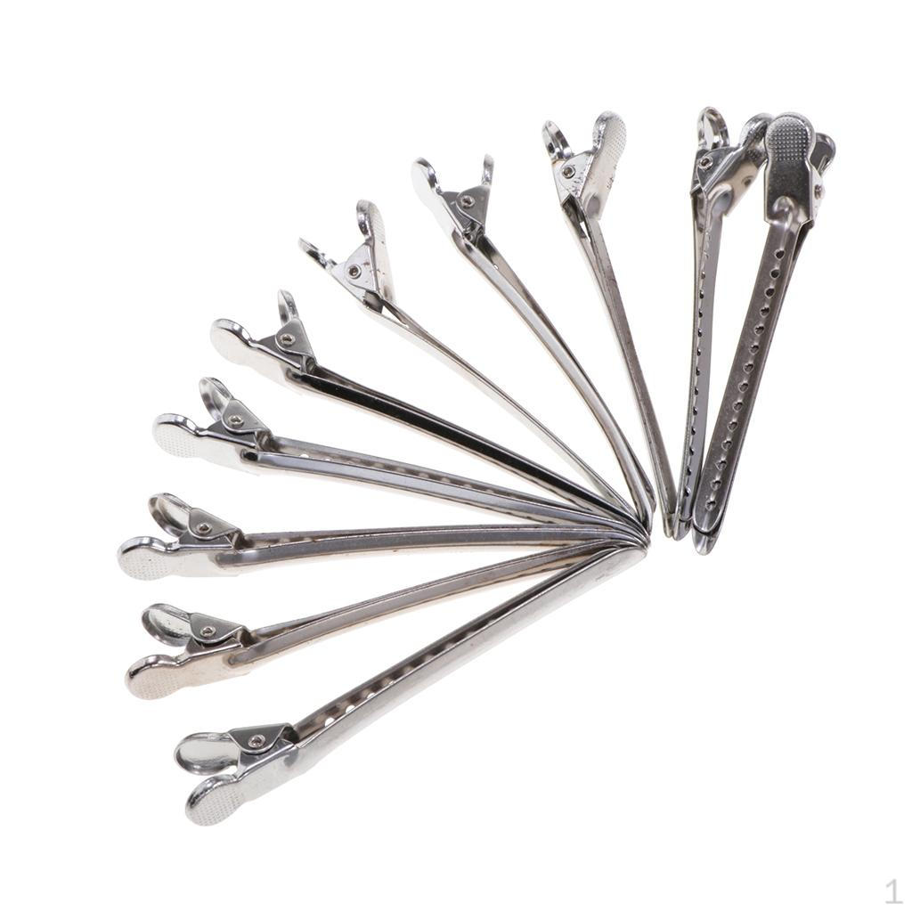 1 Duck Bill Clips, 3.5 Inches Metal Alligator Curl Clips with Holes and Anti-slip Hair Styling,
