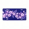Purple Pink Floral Front License Plate, Rustproof Metal Car Tag, Decorative Auto Accessory for Vanity Plate, Floral Sign