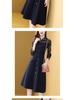 Plus Size Women's Spring/Summer Seven-Sleeve Lapel Shirt Dress - Light Mature Style, Button-Down A-Line with Patchwork Design.