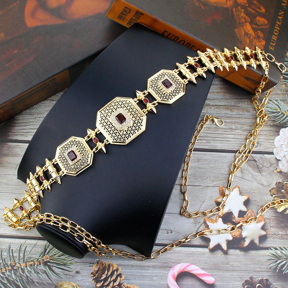 Gold Color Waist Chain Belt Body Chain Square Buckle Bride Wedding Jewelry