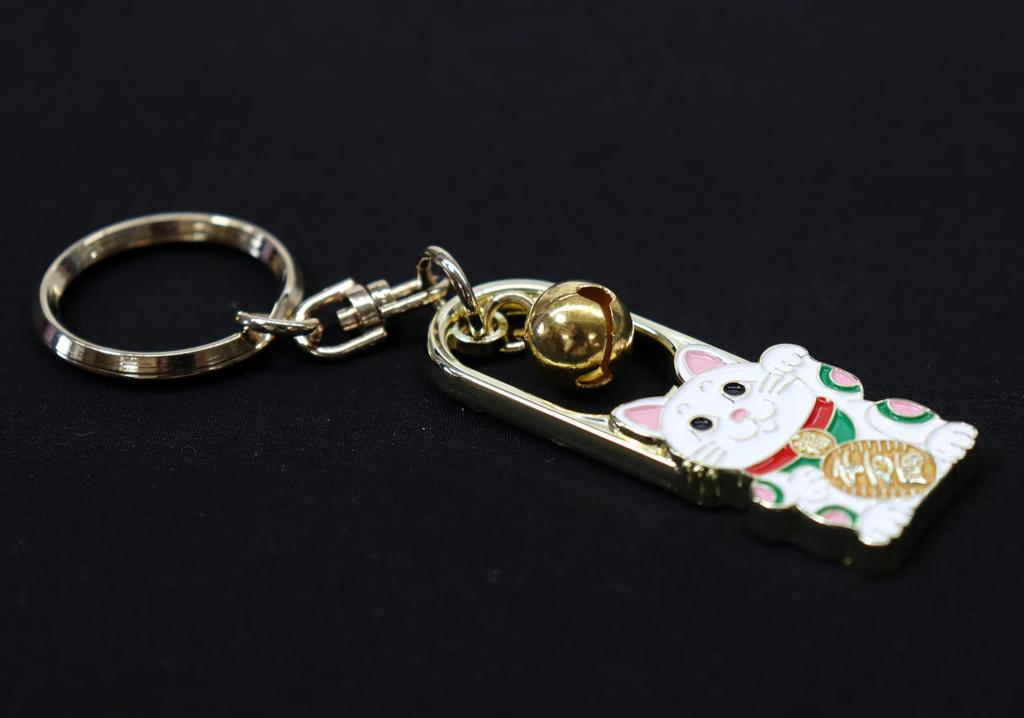 Castle Enterprise Japanese Souvenir Keychain and (Bell Maneki-neko Cat)