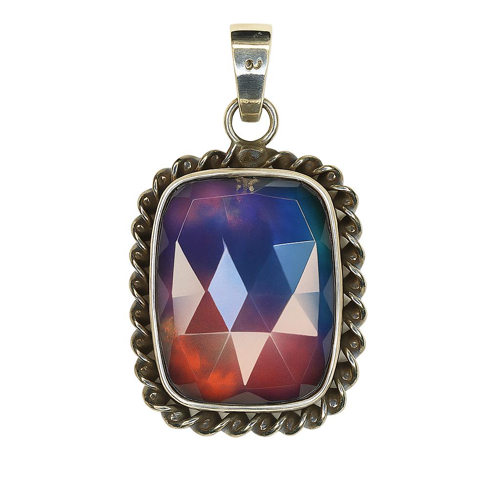 Natural Opal Pendant 35.6 ct Cushion Cut Sterling Silver October Birthstone for Gem Collections
