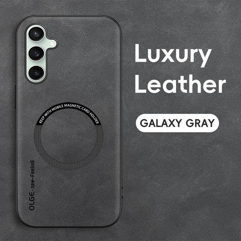 Magnetic Retro Leather Soft Case For Samsung Galaxy S24 FE S25 FE S25FE S24FE 5G Wireless Charging Phone Case Cover