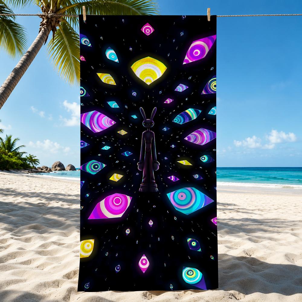 The A-Amazing D-Digital C-Circus Towel Microfiber Thin Lightweight Absorbent Quick Dry For Beach Swimming Yoga Bath Sport Travel