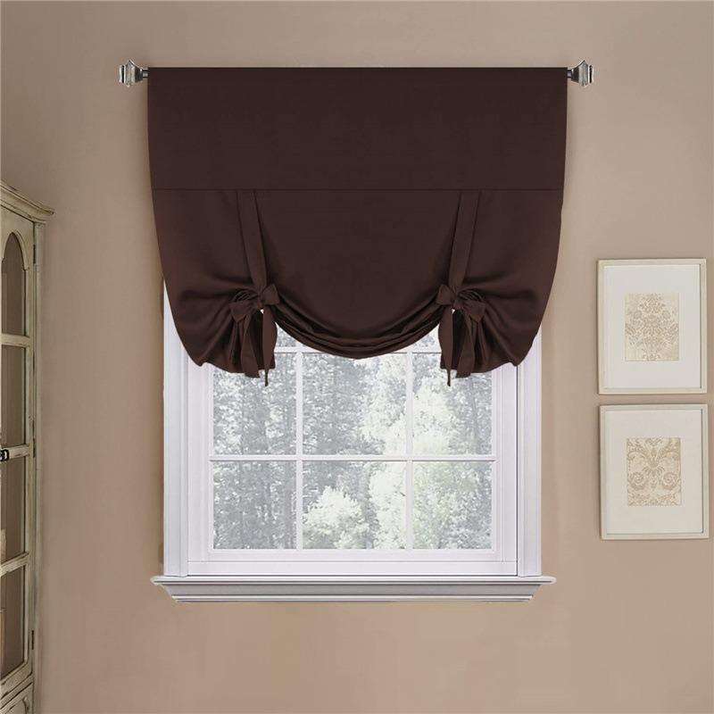 Blackout Roman Shades Curtains Bathroom Window Curtains Tie Up Shade for Small Window, Bathroom Window Treatments, Window Valance Balloon Roman Blind