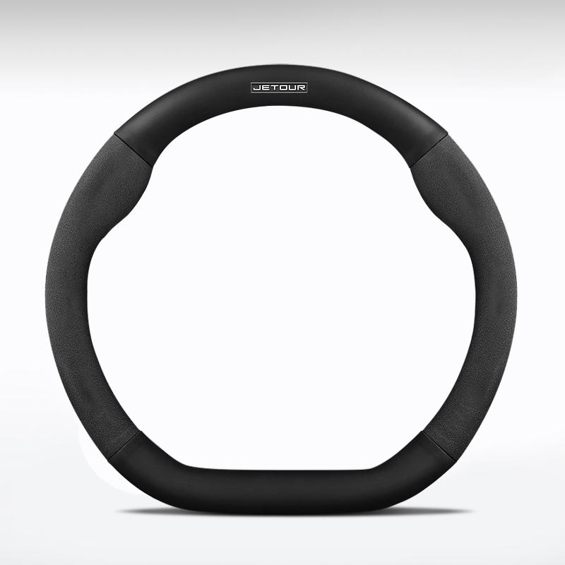 38cm, Genuine Leather for Chery Jetour T2 T3 X70 X70SM X90 X95 DASHING Traveler, Non-Slip Carbon Fiber Car Steering Wheel Cover