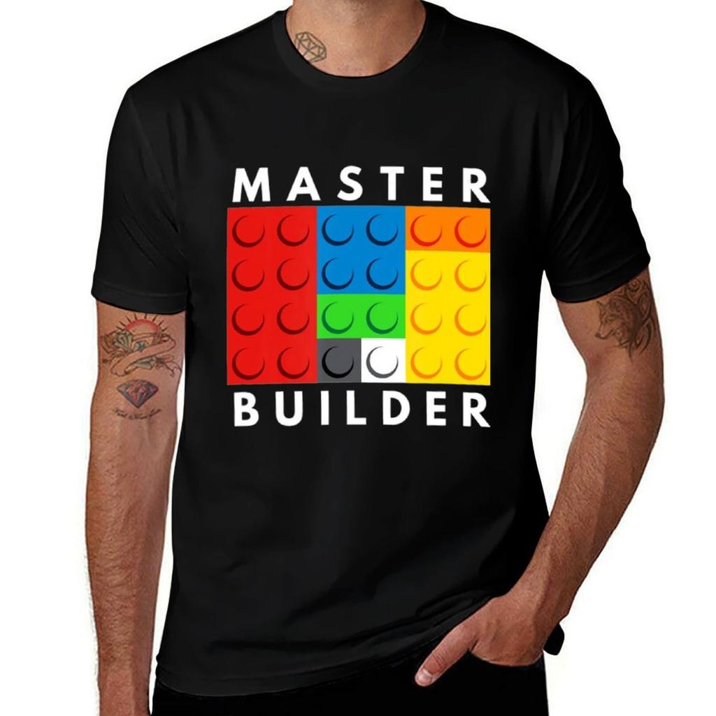 Master Builder Building Blocks Brick Builders Toys Tshirt Modern Style Print Tshirt