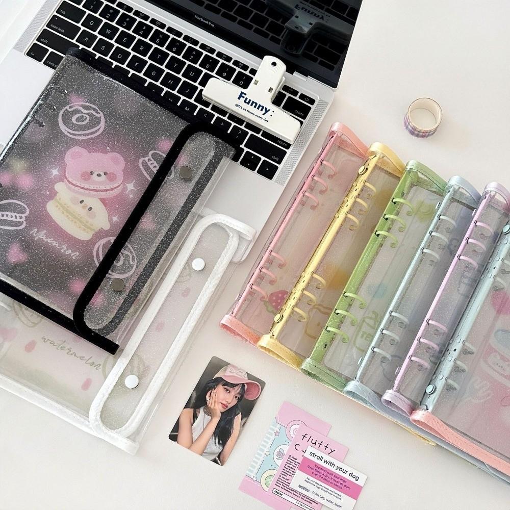 Ins PP A5 Binder Cover DIY Double-Buckle Album Book Loose Leaf Small Card Booklet Photo Collect Book