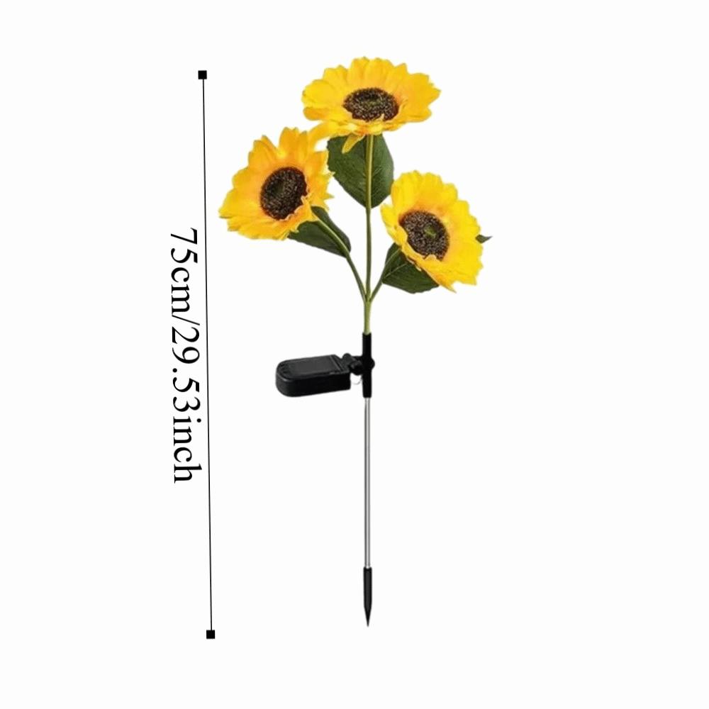 Yellow Flower Solar Sunflower Lawn Lamp 3/6 Heads Ground Mounted Light  Yard Decoration