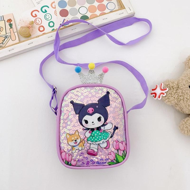 Kindergarten Children's Backpack Mini Messenger Bag Princess Sequined Shoulder Bag Children's Accessories Cartoon Bag Women