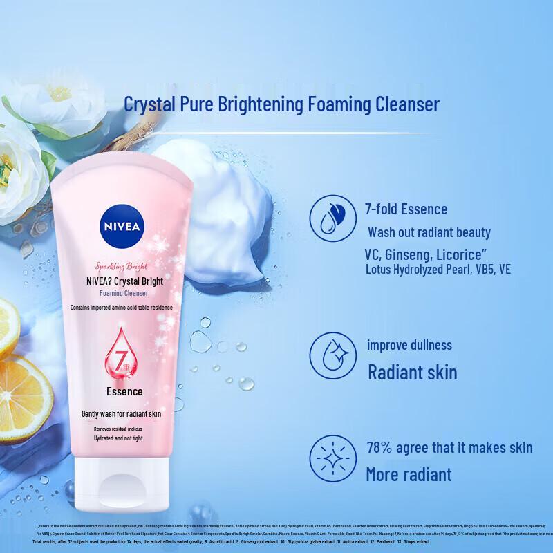 NIVEA Crystal Clear Brightening Foam Cleanser