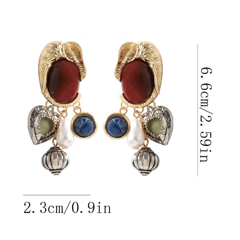 Retro Ethnic Style Drop Earrings Jewelry Irregular Geometric Ear Pendant Retro Ethnic Style Earrings for Fashionistas