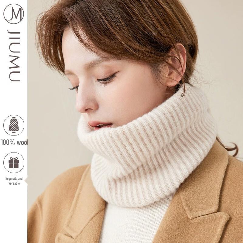 JIUMU Pure Wool Knitted Neck Warmer