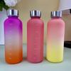 550ml Sport Water Bottle With Time Marker Motivational Reusable Fitness Sports Outdoors Travel Leakproof Frosted Plastic Cup