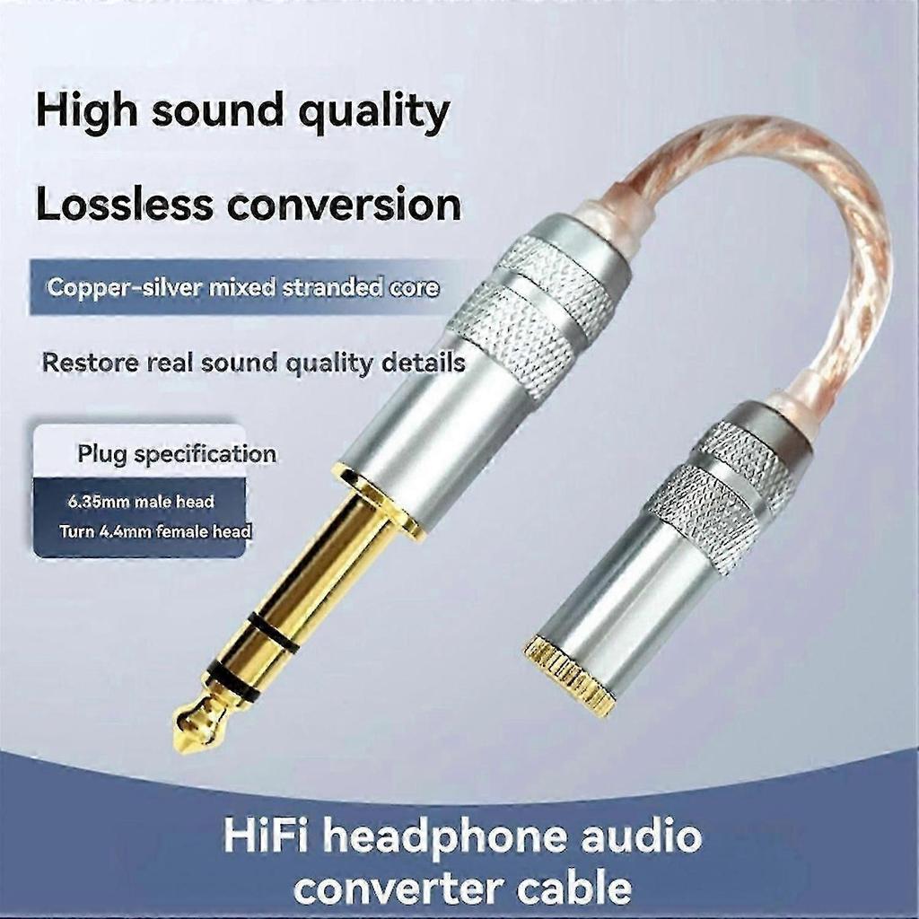 HIFI decoding audio adapter cable 4.4mm to 6.35mm stereo balance