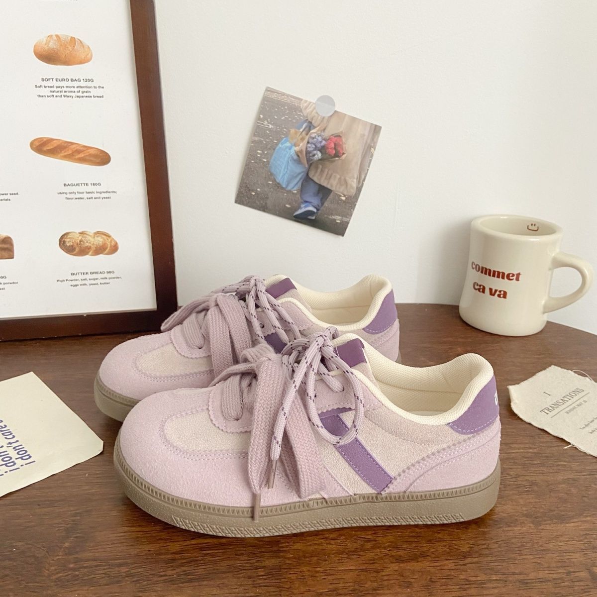 

Нишевый дизайн немецкие тренировочные кроссовки женские 2025 новые студенческие уродливые милые универсальные ретро повседневные кеды ins тренд 40 фиолетовый