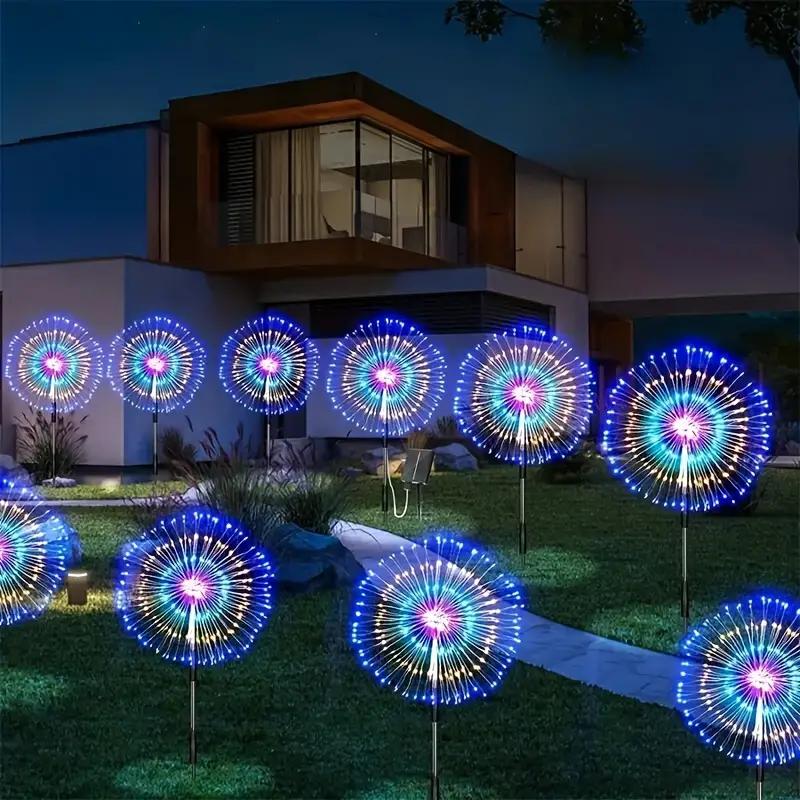Outdoor Solar Fireworks Light 200 LEDs Solar Garden Lights Decorative Solar Lights for Garden Patio Lawn Christmas Decor Lamp