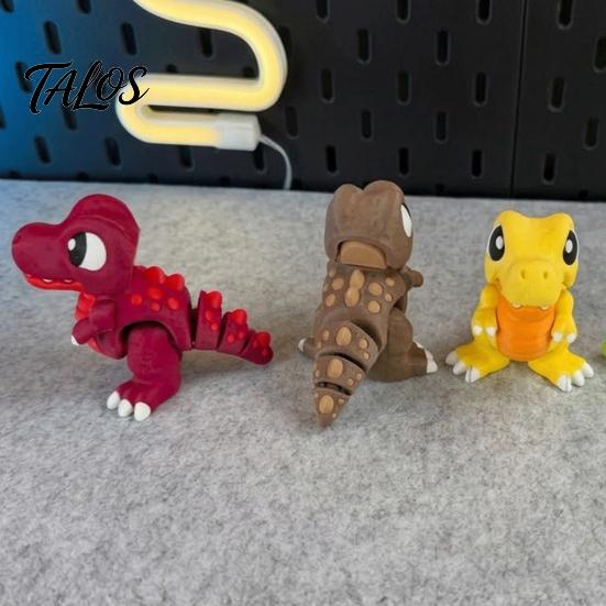 Portable Palm Sized Toys 3D Printed Articulated Cute T‑Rex Dinosaur Fidget Toy, Flexible Joint Creative Gifts for Kids Figure, Bite‑Finger