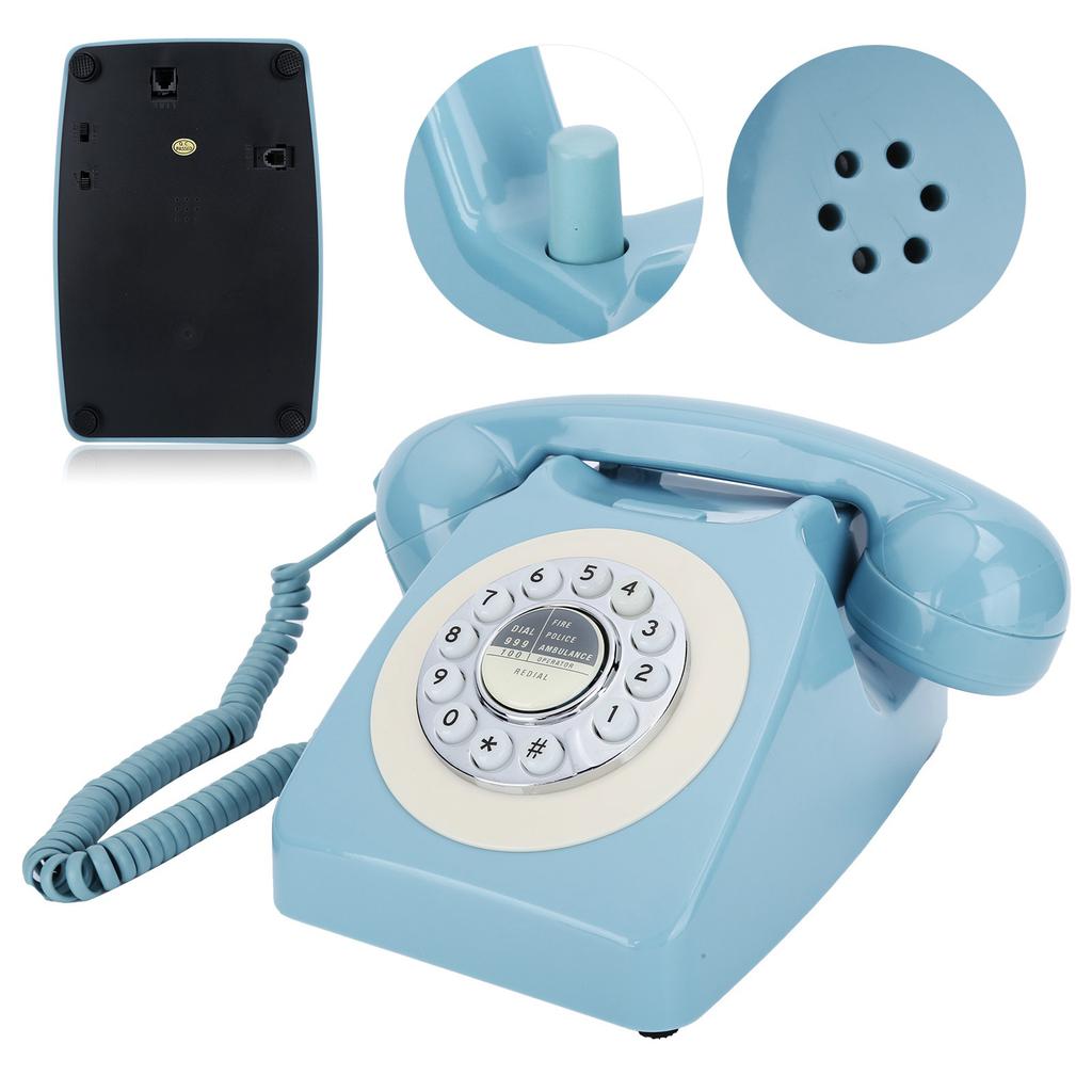CTN8019 Push Rotary Dial Desk Telephone Single Line Corded Phone for Home Office
