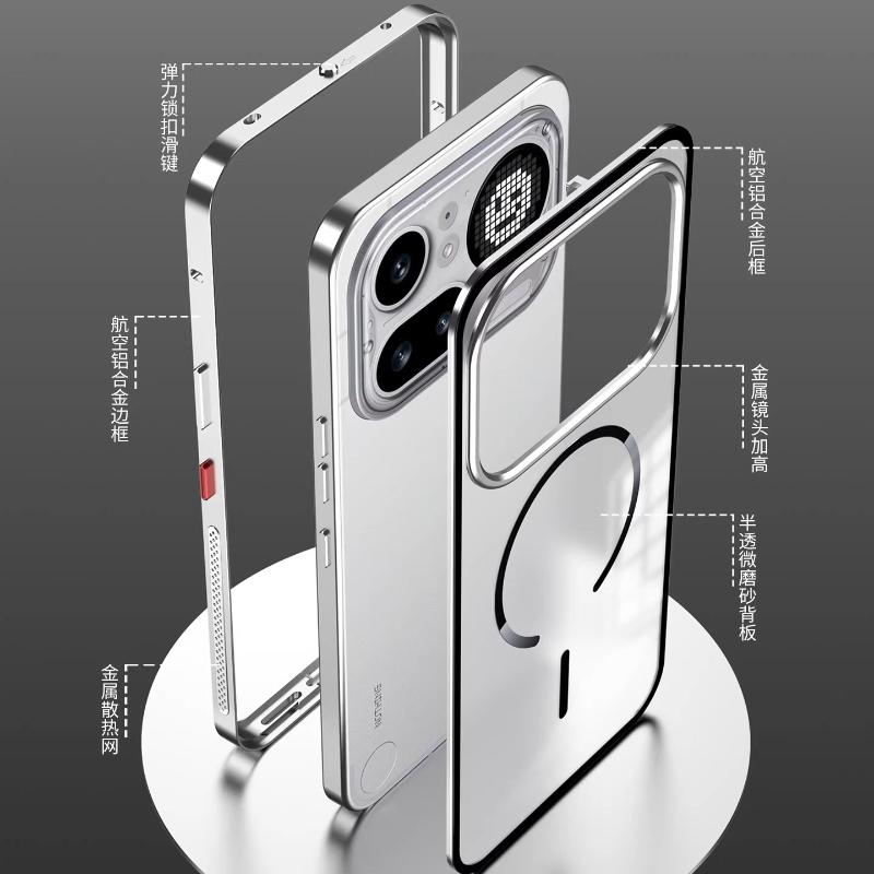 For Nothing Phone 4A Pro Alloy Metal Lens Protection Case For Nothing Phone 4A Wireless Charging Acrylic Hard Shockproof Cover