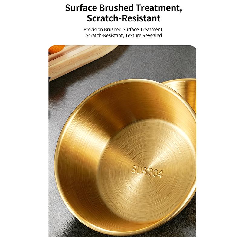 304Stainless Steel Household Korean Cuisine Bowl With Handle Rice Wine Bowls Sauce Seasoning Dish Food Serving Kitchen Tableware