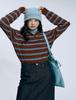 CLEVER FIELD Academy Striped Collared Knit_Brown