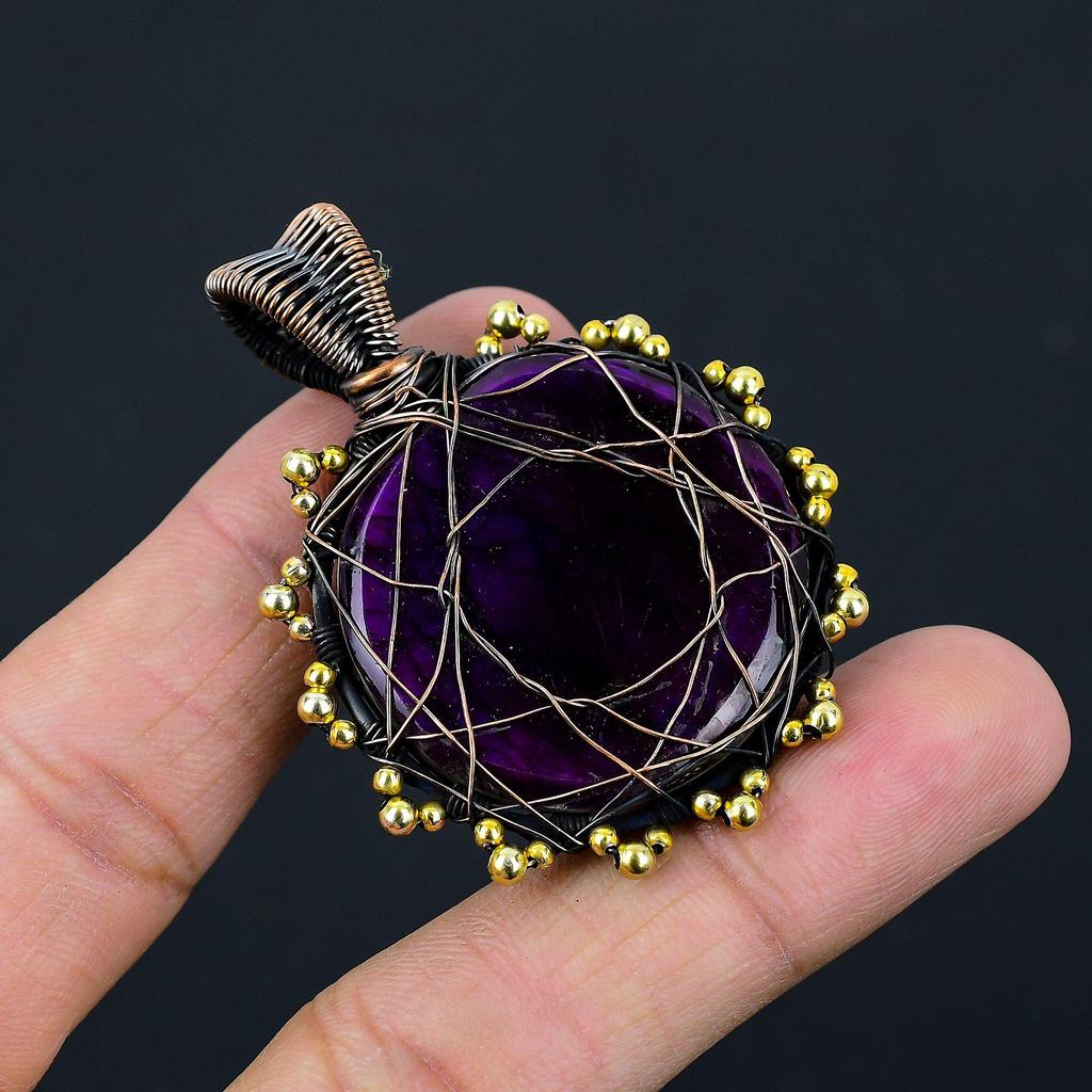 Rosa flash labradorite gemma rame filo avvolgere ciondolo gioielli regalo per amore