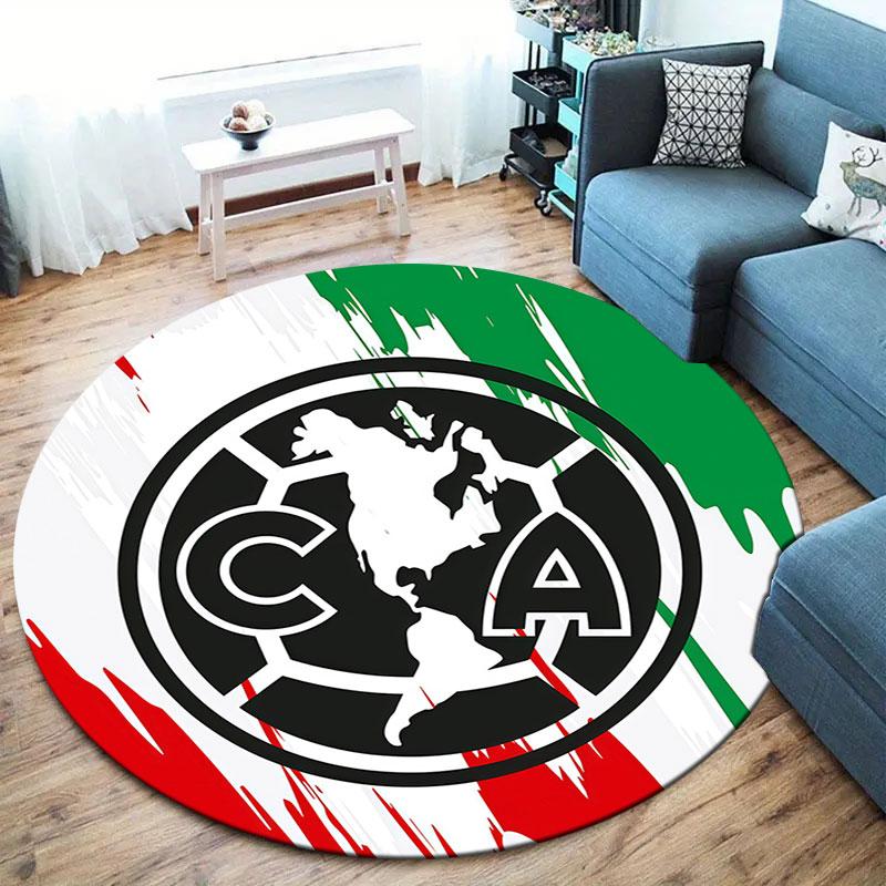 Club America Round Area Rug,Carpet Rug for Living Room Bedroom Sofa Playroom Decor,Non-slip Floor Mat