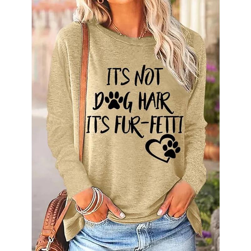 2025 Neu Frühling Herbst Damen Rundhals Pullover Schlichtes T-Shirt Mode Tops T-Shirt Alltag 3D-Druck Langarm
