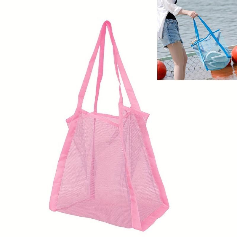 Outdoor Beach Mesh Bag Sand Away Foldable Portable Kids Beach Clothes Bags Toy Storage Sundries Organiser Bag Backpack
