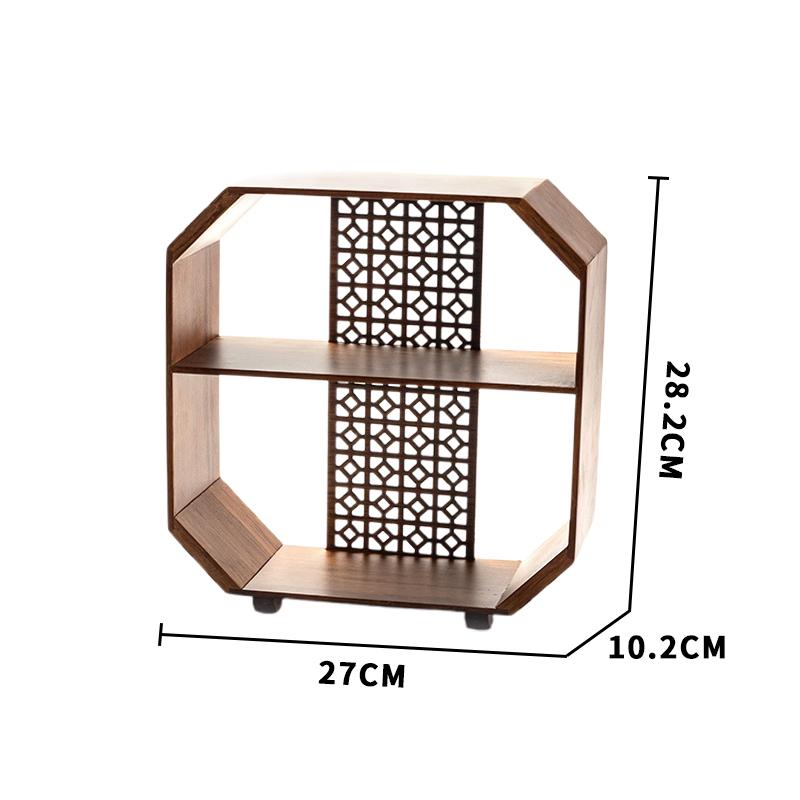 Chinese Style Antique Shelves Hollow Carving Decorative Multilayer Tea Set Storage Display Rack Study Living Room Ornament Shelf