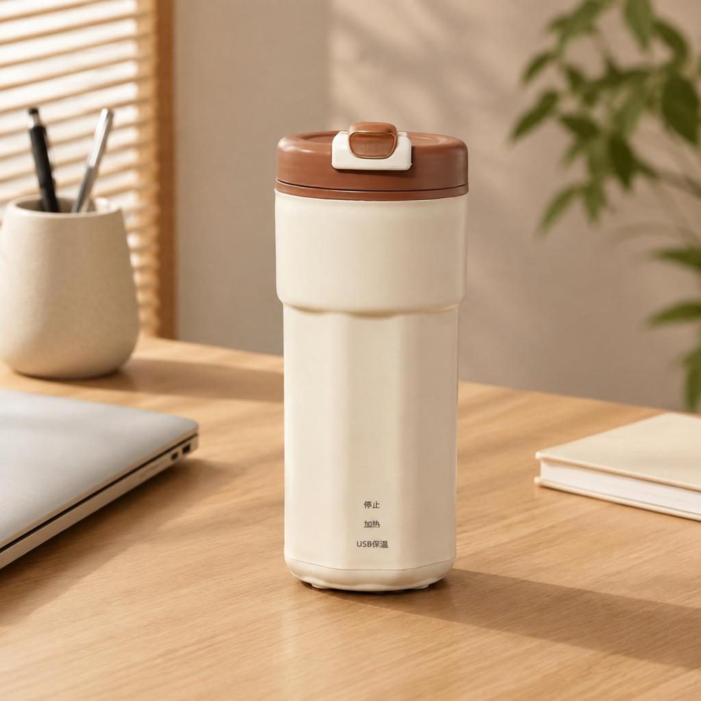 Portable Electric Heating Cup Easy to Clean Heated Travel with Stainless