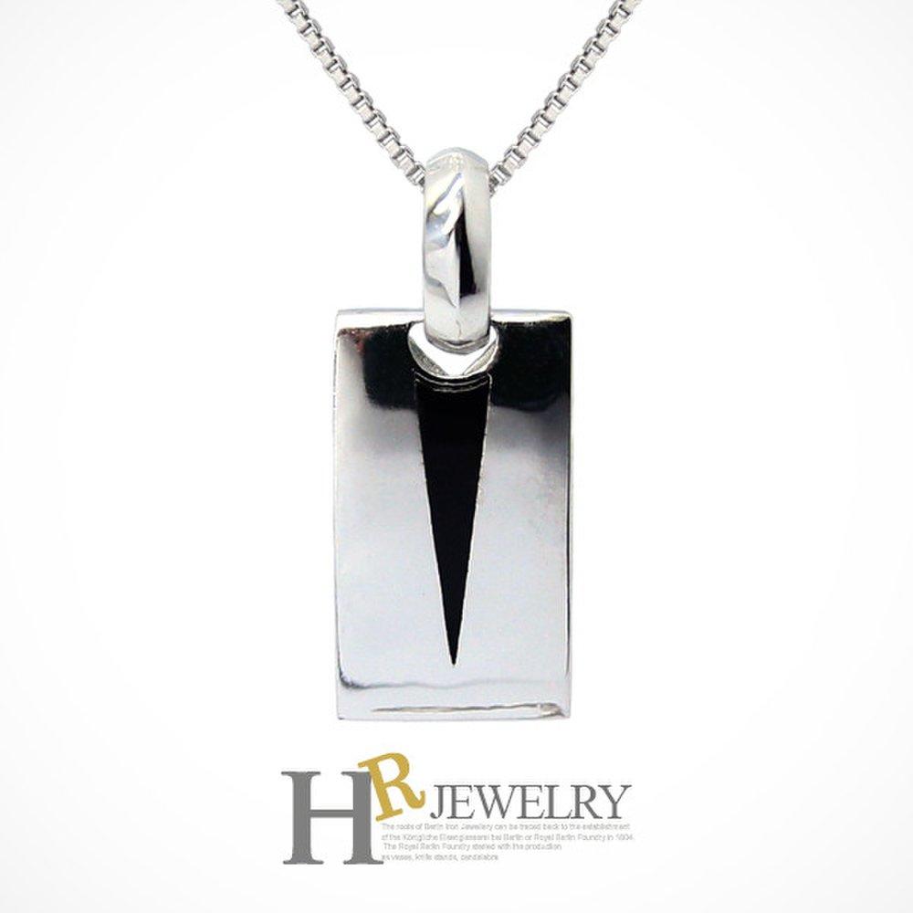(92.5% pure silver) Stylish and pretty (Hr) silver love piece square necklace