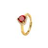 Natural crystal stone love ring women's s925 silver brushed ring light luxury garnet topaz gift for girlfriend