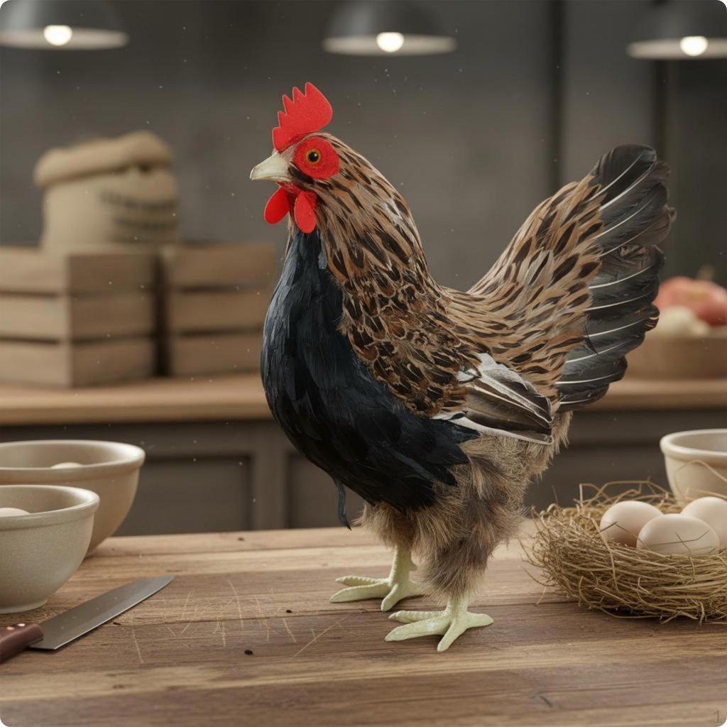 Modello di Pollo Figurine Maschile Fatta a Mano Animale Piumato per Esposizione al Supermercato, Fattoria