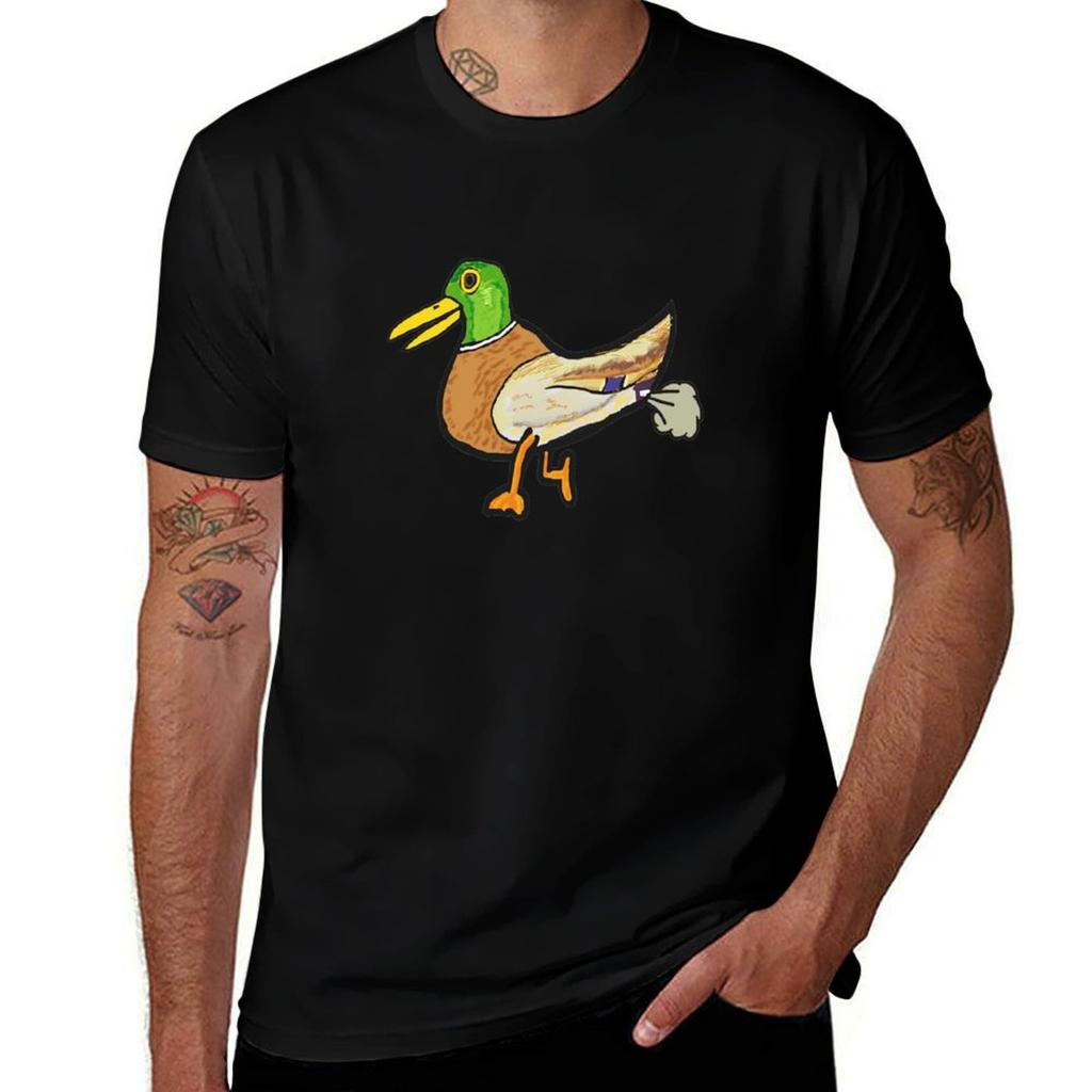 Funny Farting Duck Tshirt Work Style Casual Tshirt