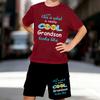 Boys 2 Piece Grandpa-grandson Themed Printed Outfit, Short Sleeve T-Shirt and Shorts Set for Kids Age 5-14,white,Black Sporty Casual Summer Clothes