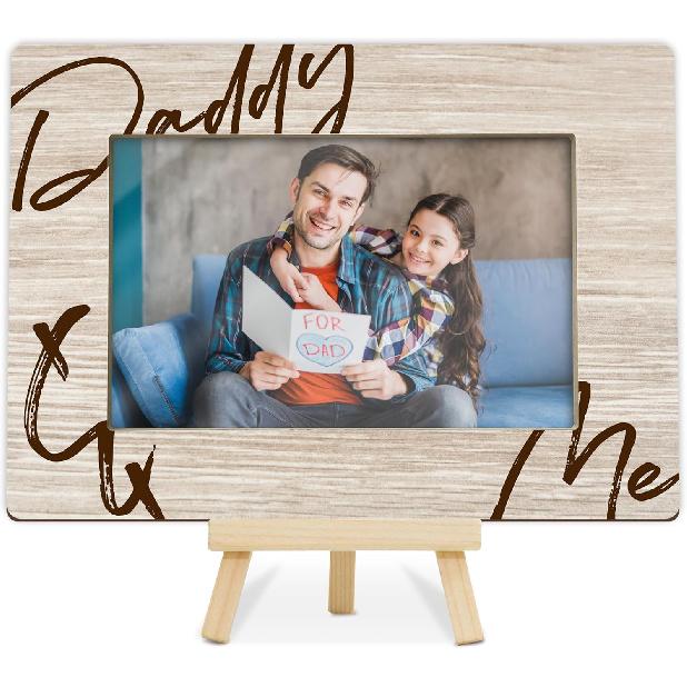 DETIHO Dad Picture Frame, Father's Day Picture Frames, Best Daddy Ever Gift,Birthday Gifts, We Love You Dad Photo Decor, Fit 4x6 Photo Wooden