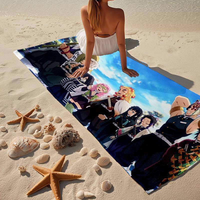 1PC Demon Anime Group Beach Towel - Soft,  Absorbent Microfiber, Lightweight, Ideal for The Beach, Parties, Travel, Camping fan gifts