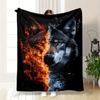 1PC Wolf Elements printed blanket, all season lightweight home office outdoor nap multifunctional blanket A9
