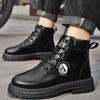 Fashion 2025New Mens Boots Fashion Casual Leather Boot Trendy Motorcycle Boot Lace Up Platform Boots High Top Boots for Men Large Size48
