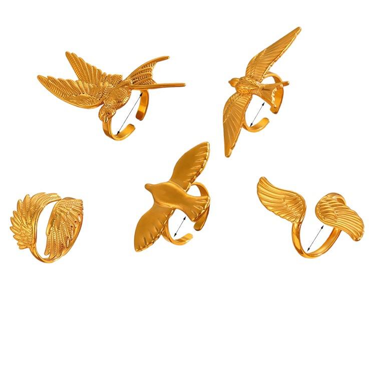 18K Gold European Dove Ring - Retro Stainless Steel Index Finger Jewelry