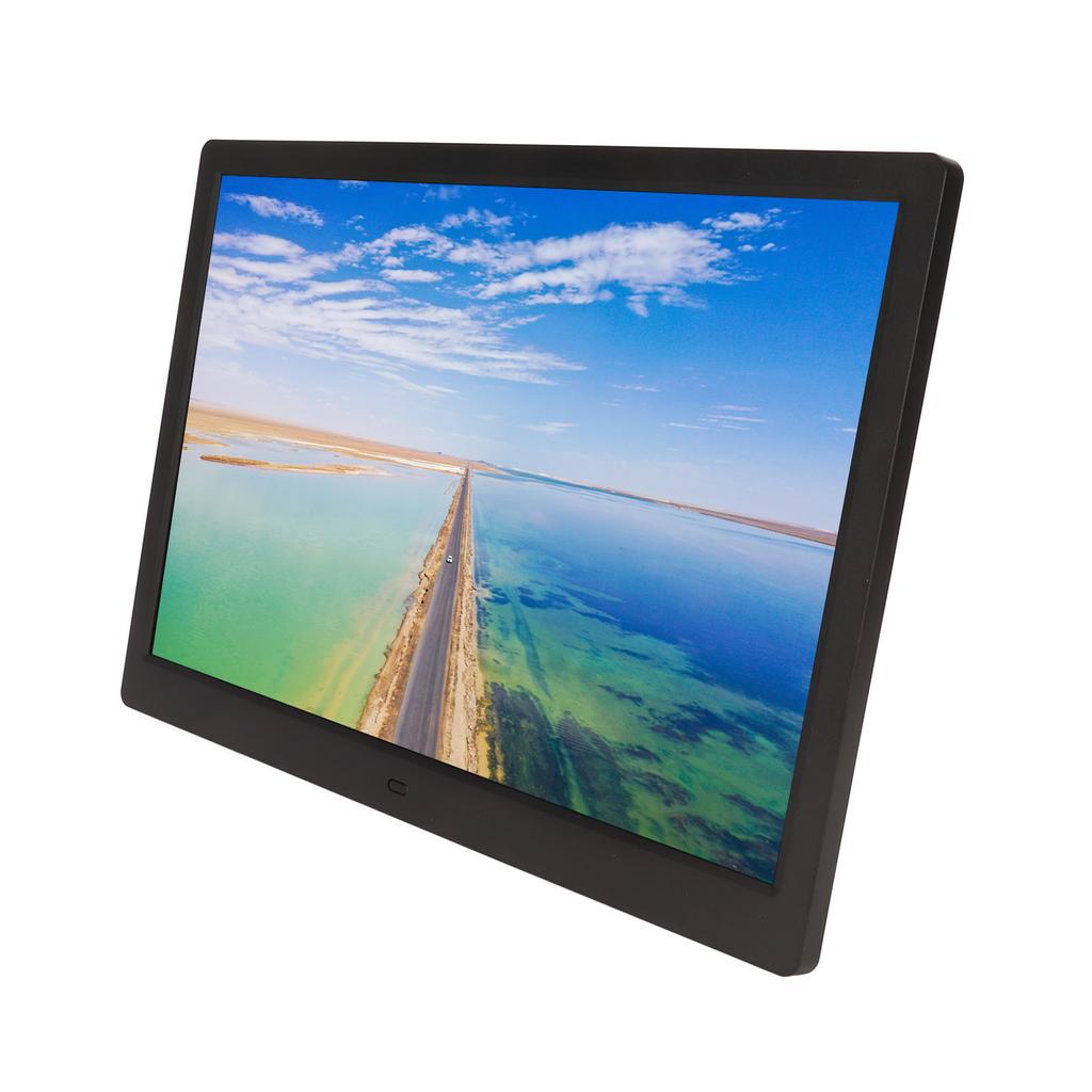 15.4 Inch LCD Digital Photo Frame HD 1280x800 Large Storage USB Interface Electronic Picture Frame Black 100‑240V EU