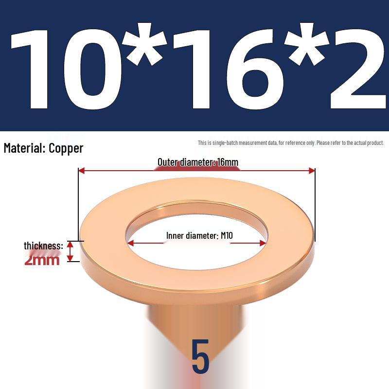 National Standard Red Copper Gasket Seal Ring and Flat Washer M3-M60mm for Marine Instruments