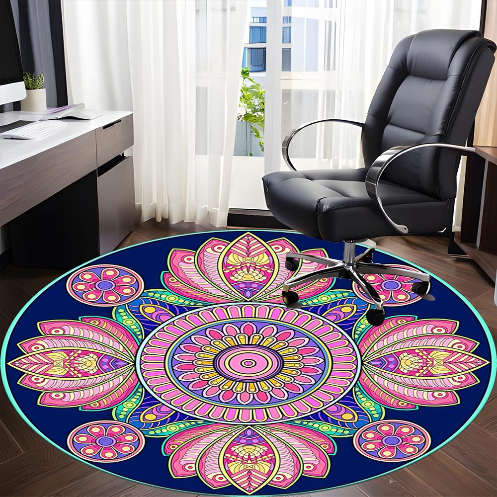 1PC Mandala Artwork Chair Carpet for Office, Indoor Non-Slip Washable  Carpet, Soft Comfortable Mat For Office Room yy250930087