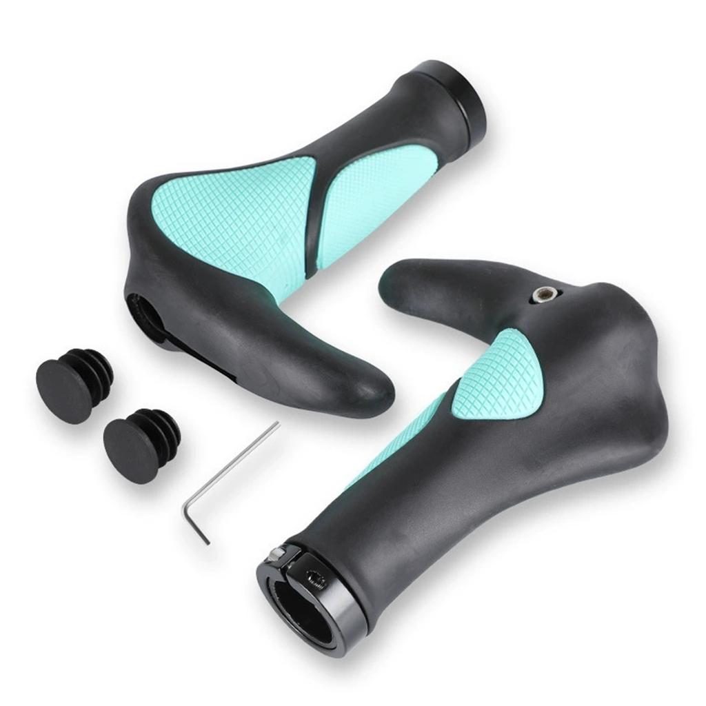 Handlebars – Rubber Grip Covers with Bull & Sheep Horn Design, Fixed Mountain Bike Sub-Handlebars with Lock