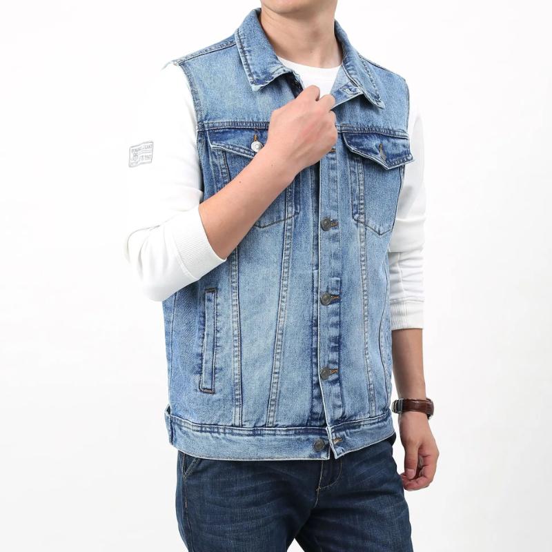 Men's Retro Trend Jacket, Large-sized Middle-aged Waistcoat, Pure Cotton Multi-pocket Vest Men Asian Size