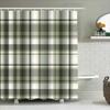 Green Plaid Shower Curtain Modern Bath Decor For Bathroom Easy Installation, Machine Washable (280X175Cm)