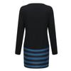 Damenmode Neues Rundhals-Langarmkleid Gestreiftes Freizeitkleid