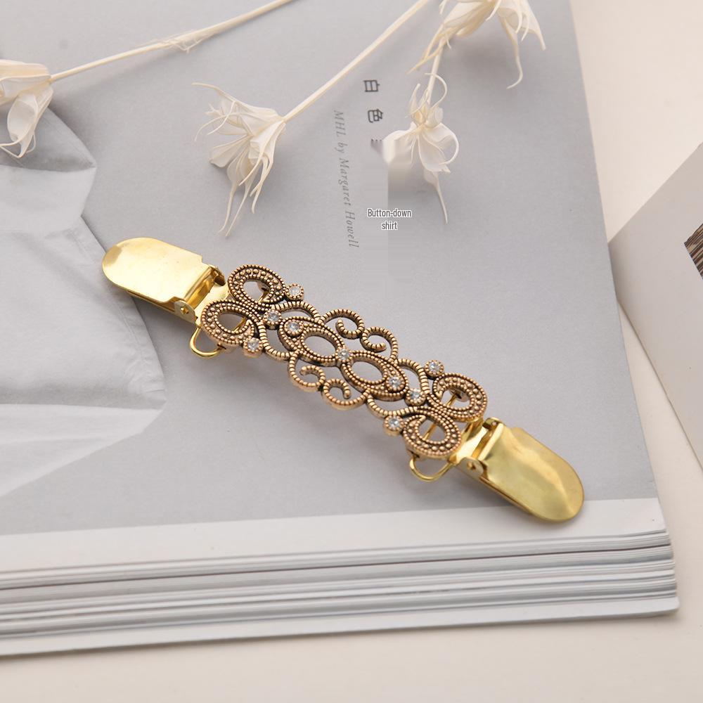 Broșă Vortex Retro Aliaj European și American Cataramă Eșarfă Clip Pulover Clip Guler Cardigan